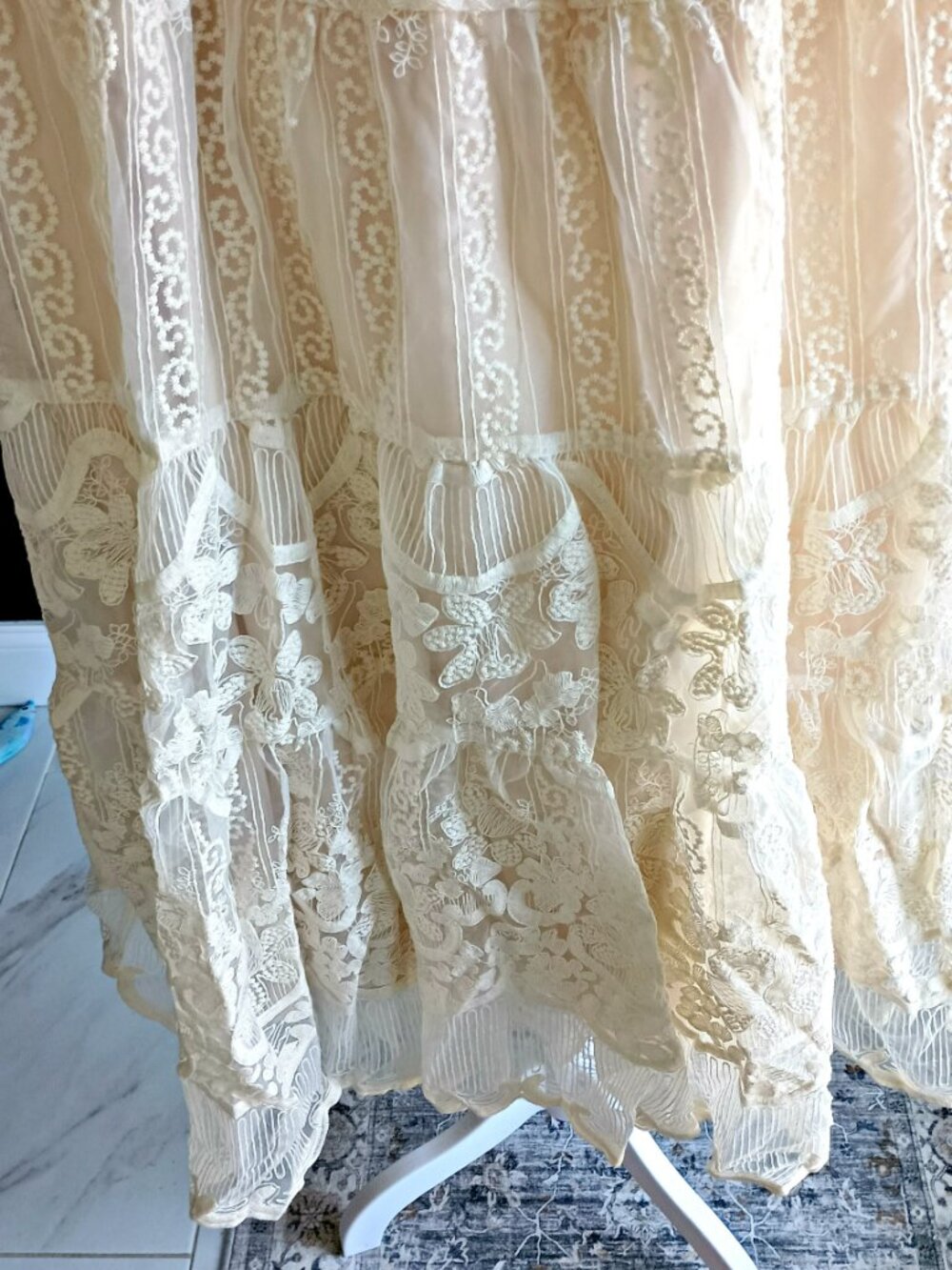 NEW! BOHO ROMANCE Embroidered LACE MIDI SKIRT - Picture 5 of 6
